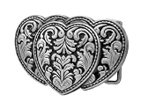 Artistic Hearts Black Belt Buckle