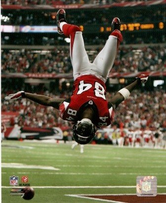 Roddy White Falcons Upside Down Flip 8x10 Photo