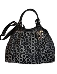 Ladies Calvin Klein Purse Handbag Hudson Signature Jacquard Black White by Calvin Klein