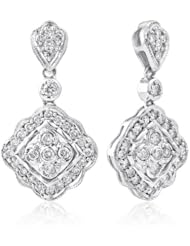 14k WHITE GOLD WOMENS EARRING LE-3875 DIAMOND 1CT TW