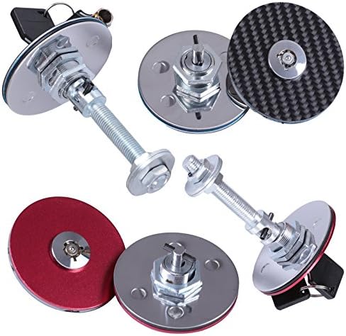 Premium Universal Red Hood Latch Pins w/ Lock-able Keys, Universal Fit For JDM Racing Style and Any Car