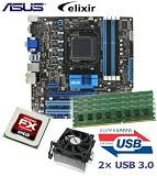 Produkt-Bild: CSL PC Aufr&uuml;stkit | Aufr&uuml;stset von CSL-Computer / AMD FX-6100 6x 3,3 GHz Six Core CPU (6x 3300 MHz) / Asus M5A78L-M / USB3.0 Mainboard / 16GB Elixir Arbeitsspeicher (4x 4096 MB DDR3 RAM 1333 MHz) | CPU Mainboard Bundle | PC Tuning Kit inkl. CSL Softwarekompilation