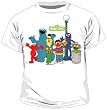 Sesame Street Characters Waving White T-Shirt Tee (Juvenile)