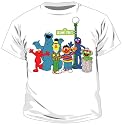 Sesame Street Characters Waving White T-Shirt Tee (Juvenile)