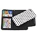 IKASEFU(TM) 2 in 1 PU Leather Detachable Wallet Case for iPhone 5 5S - Protective Flip Cover Case with Stand and Card Holders (White with Black Polka Dots)