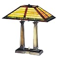 Double Arm Desk Lamp - Green/Honey/Brown