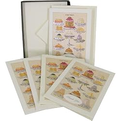 Cakes Pastries Thank You Cavallini Glitter Cards - 10 Boxed Notecards and Envelopes, 1pack