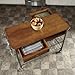 Home Styles The Orleans Kitchen Cart Constructed of Mixed Media, Steel Base with Solid Wood Butcher Block Top, Two Fixed Storage Shelves, Two Push-Through Storage Drawers