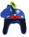 Sesame Street Toddler Blue Winter Scandinavian Hat Gloves Set 2T-4T