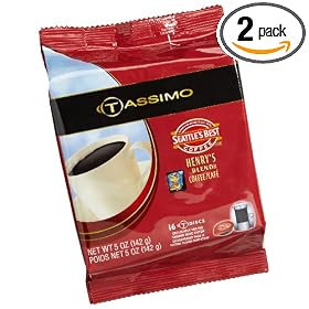 Seattle's Best Coffee Henry's Blend, 16-Count T-Discs for Tassimo Coffeemakers (Pack of 2) [Amazon Frustration-Free Packaging]