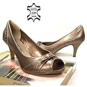Damen Pumps in trendstarkem Design, styled in Italy, bronze metallic Gr.39