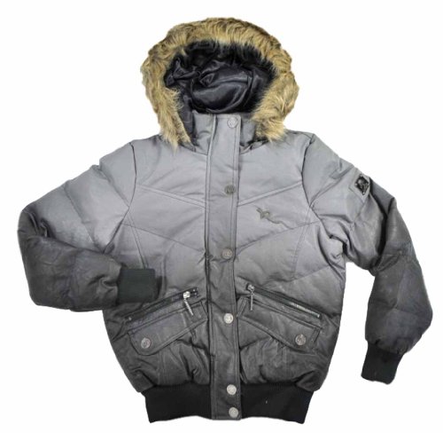 Rocawear Grey/Black Women's Leather Outerwear Coat