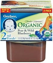 Gerber 2nd Foods Organics Pear & Wild Blueberry, 2-Count, 3.5-Ounce Tubs (Pack of 8)
From Gerber
