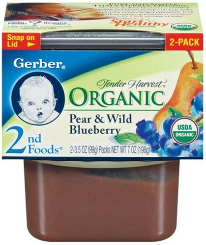 Gerber 2nd Foods Organics Pear & Wild Blueberry, 8-Count, 2-Pack, 3.5-Ounce Unit (Pack... by Gerber