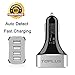 Toplus 9.6A / 48W 4-Port Fast Car Charger with Intelligent Technology USB Ports for iPhone, iPod, iPad, Samsung Galaxy /Edge, Note, Nexus, HTC, Motorola and More