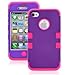Armor Impact Defender Hybrid Double Case for Iphone 4 & 4s - Grape Pink - In Package