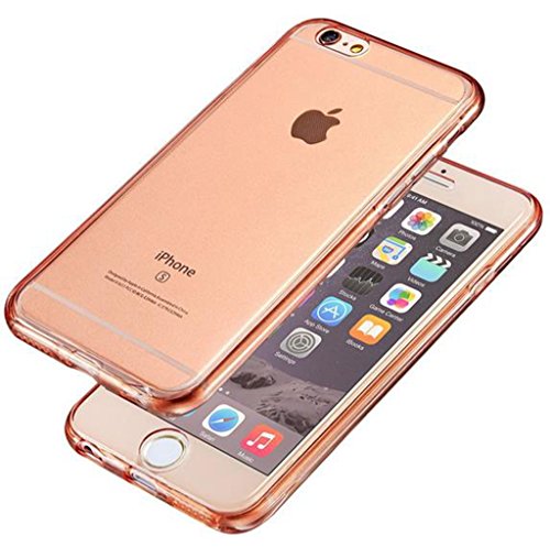 Shockproof Ultrathin TPU 360degree Full Body Protective Crystal TPU Clear Cover Case For For Samsung Galaxy S6 Edge Plus-Rose Gold