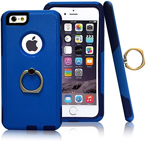 iPhone 6 PLUS/6S PLUS Case,CLOUDS Ruggd Tough TPU Ring Holder Bumper Back Cover Super Durable Heavy Duty Hybrid Case for iPhone 6/6s