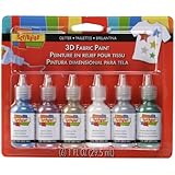 Scribbles 3D Fabric Paint 6 Packs- Glitter