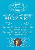 Piano Concerto No. 20, K466, and Piano Concerto No. 21, K467 (Dover Miniature Scores)
