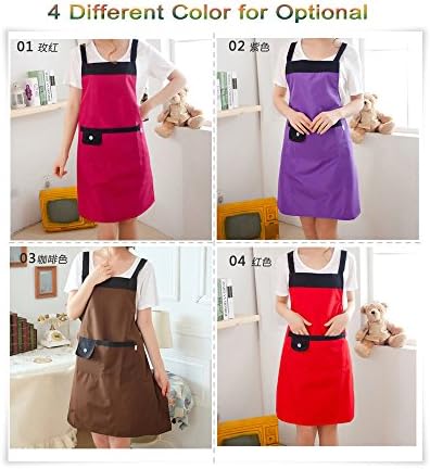 Winkier New Fashion Waterproof Antifouling Home Cooking Kitchen Restaurant Chef Work Custom Gardening Apron with Pockets (Pack of 2, Brown)