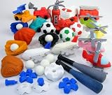 10 Japanese TOY Style Erasers IWAKO Balls Planes Classic Toy Guns Etc