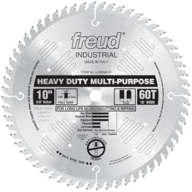 Freud LU82M010 10-Inch 60 Tooth TCG Crosscutting and Ripping Saw Blade with 5 8-Inch Arbor by Freud