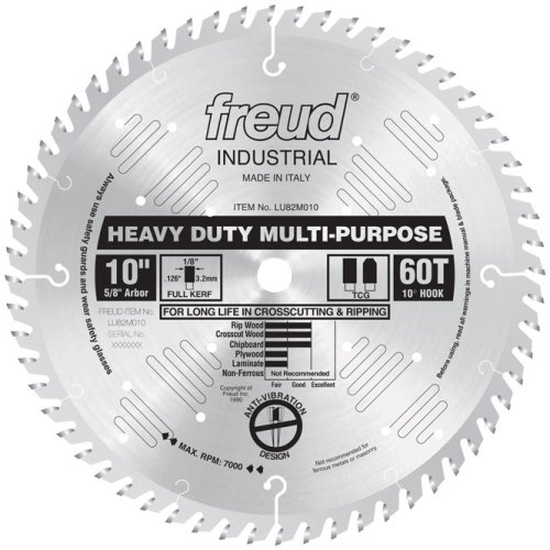 Tools: Freud LU82M010 10 Inch 60 Tooth TCG Crosscutting and Ripping Saw Blade with 5/8 Inch Arbor