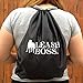 Leash Boss Free Range - Long Dog Leash for Large Dogs + Drawstring Backpack - 1 Inch Nylon Training Lead with Padded Handle (Black) (30 Ft)