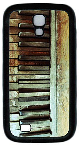 Samsung Galaxy S4 Case, Galaxy S4 Case - Scratch-Resistant Soft Case for Samsung Galaxy S4 I9500 Vintage Piano Keyboard Fashion Black Rubber Case Cover for Samsung Galaxy S4 I9500