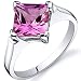 Striking 2.25 carats Pink Sapphire Engagement Ring in Sterling Silver Available in Sizes 5 thru 9