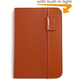 Kindle Keyboard Lighted Leather Cover, Burnt Orange