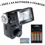 .. Vivitar 285HV Auto Professional Flash + " FREE " 4 AA 2700mah Rechargeable Batteries and Charger