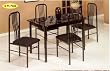 "Graceful" Black 5-pc Dinette Set, Table/Chair