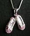 Pink Crystal Rhinestone Ballet Slipper Ballerina Necklace