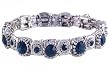 Bracelet - B290 - Swarovski (tm) Crystal Stones - Round "Crown" Style - Stretch ~ Montana (Navy Blue)