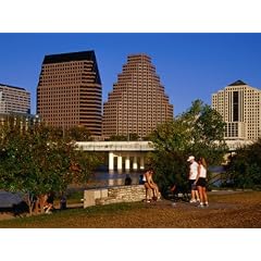 Relaxing in Butler Park East in Downtown Austin, Texas