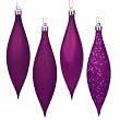 8ct Purple Passion Shatterproof 4-Finish Finial Drop Christmas Ornaments 5.5"