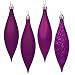 8ct Purple Passion Shatterproof 4-Finish Finial Drop Christmas Ornaments 5.5"
