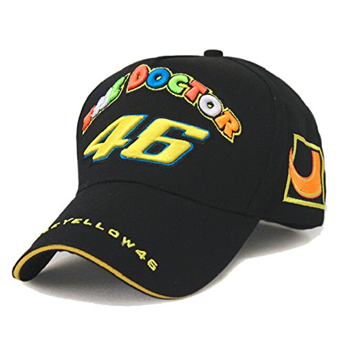 New Valentino Rossi 46 VR/46 Forty Six The Doctor Moto GP Baseball Cap Peak Cap Black