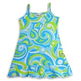 Girlfriends by Anita G - Toddler Girls Tank Dress, Light Blue, Lime