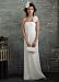 David's Bridal Wedding Dress: Soft Chiffon A-line with Flower Detail on Strap Style WG9888