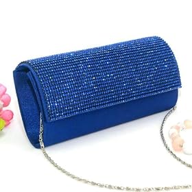 (Blue) Shimmering Diamante Encrusted / Evening bag / Clutch / Purse for Party / Wedding (1658-5)