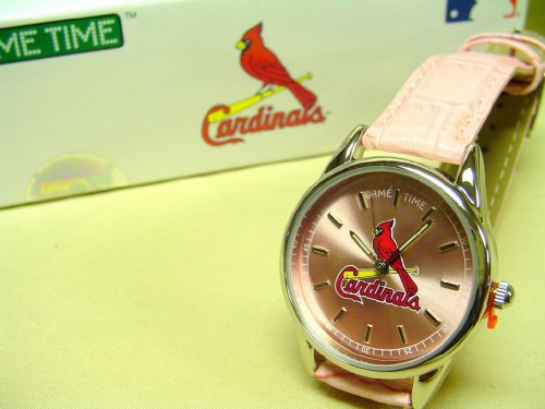 MLB St. Louis Cardinals Game Time Player Series Pink Strap Ladies Watch