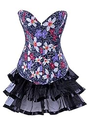 Sexy Nylon/Spandex Corset   Waistline Sweetheart Lace-Up Floral Print  Dress