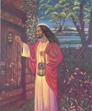 Black Jesus Christ Knocking religious Print POSTER rare - 13x19