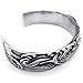 KONOV Mens Womens Stainless Steel Bracelet, Vintage Carp Fish Cuff Bangle, Black Silver