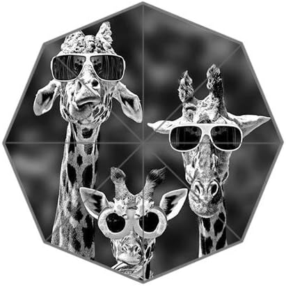 Generic Personalized Cool Giraffe Family Funny Pattern Sold By Too Amazing Fashion Custom Auto Waterproof Foldable Fabric Umbrella