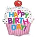 Happy Birthday Pink Cupcake 31" Jumbo Foil Balloon