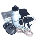 Reebok Fitness Gym Pack - Water Bottle, Towel, Drawstring Bag, Headphones & Grip Masters